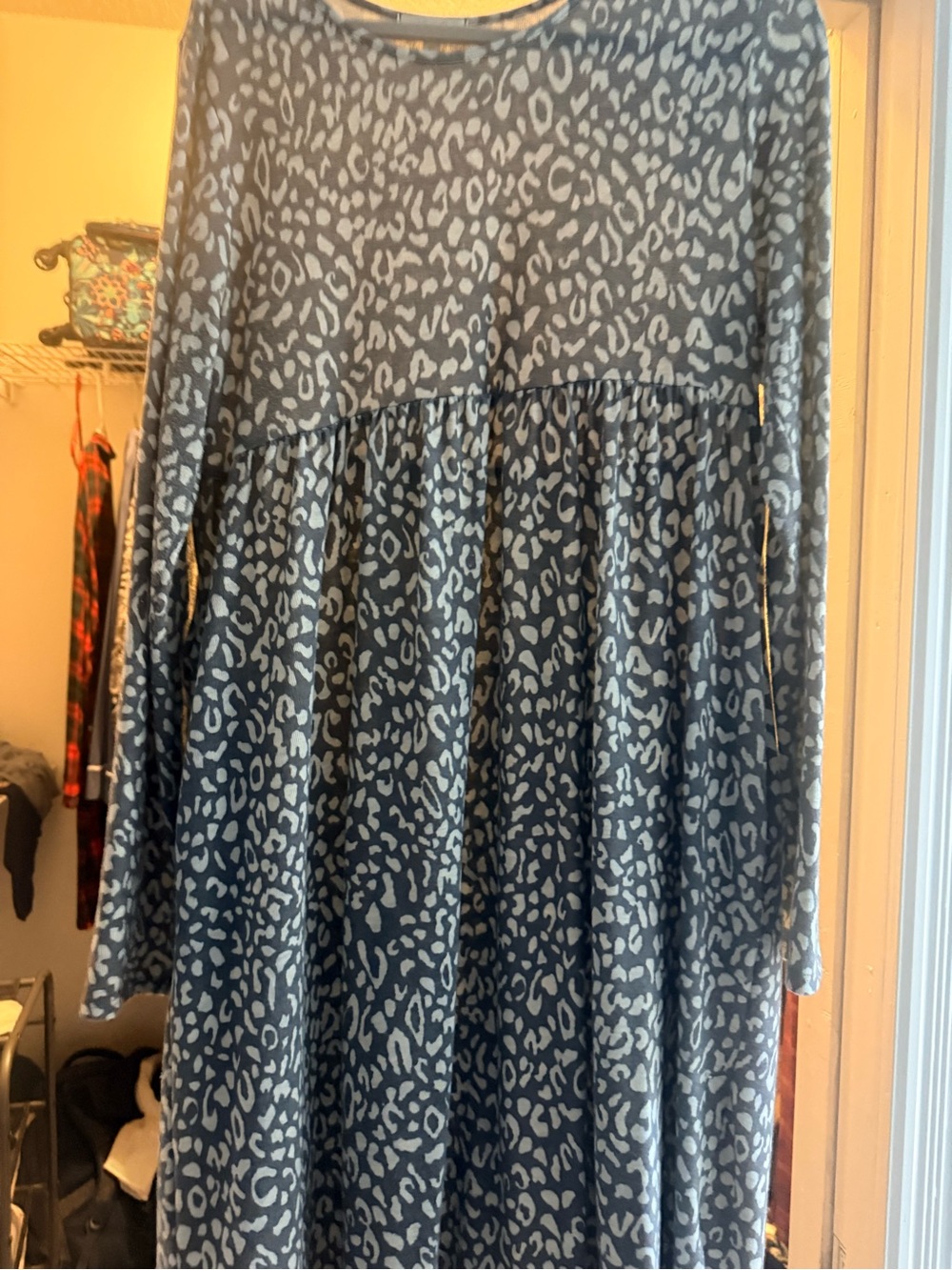 Long Sleeve Cheetah Print Dress